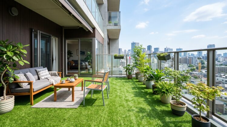 マンションのバルコニーに人工芝を敷く注意点｜芝キングが解説