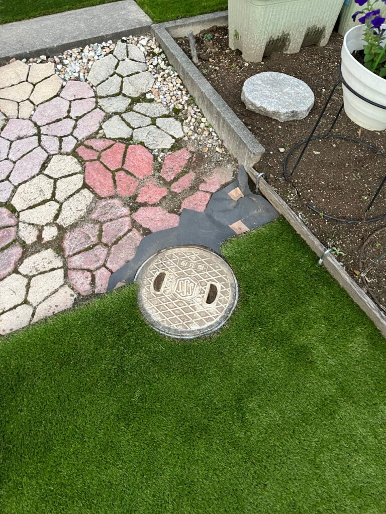落ち葉が溜まるむき出しの地面を下草の出ない緑のお庭に(施工後)