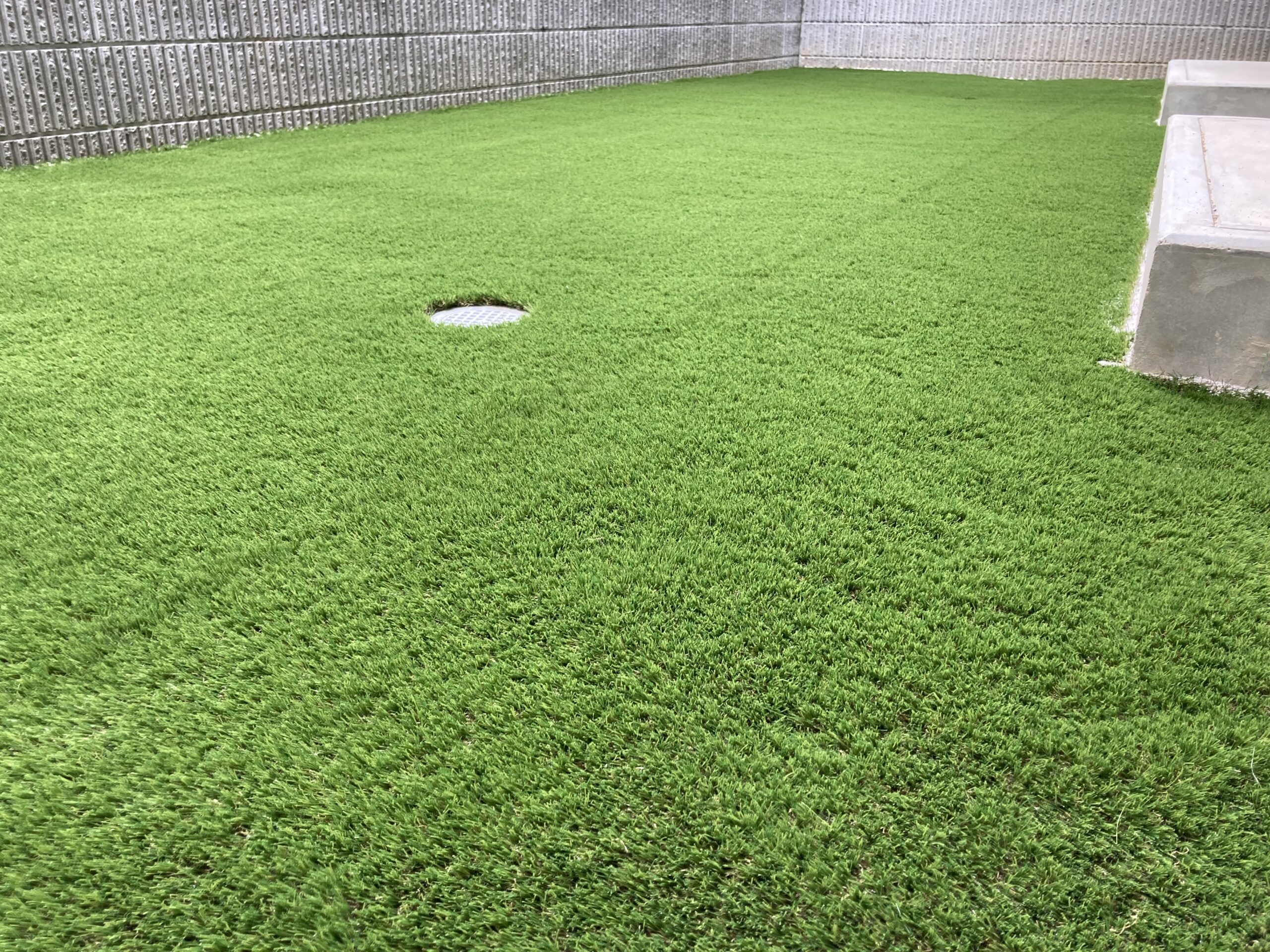 豊橋市・施工後のパター練習ができる鮮やかな緑の人工芝スペース