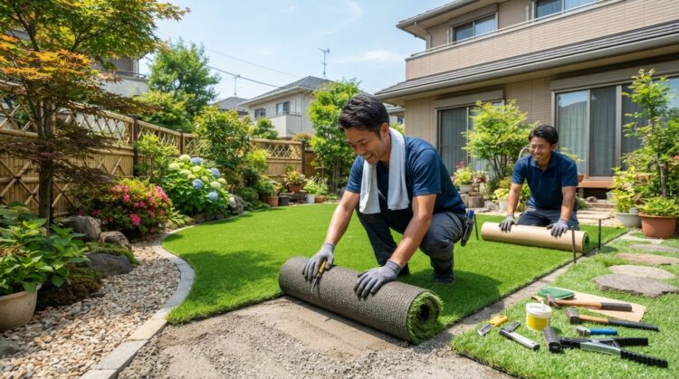 夏の人工芝施工を成功させる工期と全ステップガイド｜気温・下地乾燥・費用目安を徹底解説