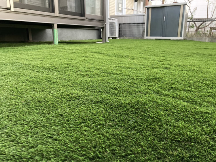 知多郡・雑草が生い茂っていたお庭が、愛犬ものびのび遊べる緑の芝生に生まれ変わりました