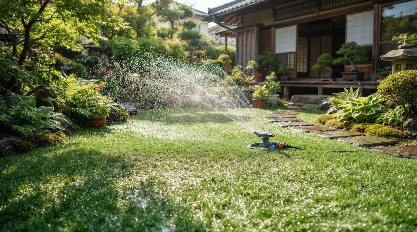 芝キング 人工芝への散水・打ち水による温度低下効果