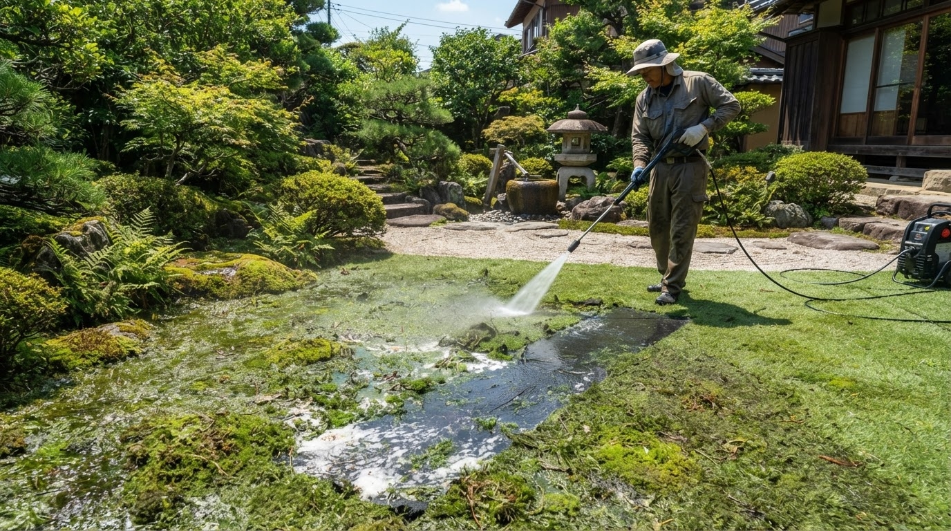 芝キング 夏の人工芝コケ・藻・カビ対策