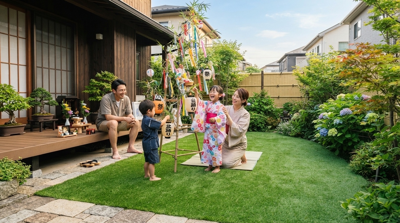 芝キング お盆前の人工芝施工イメージ