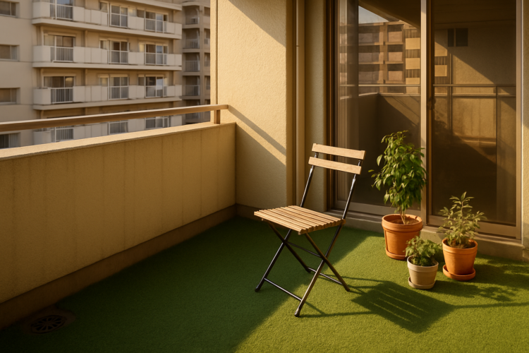 人工芝はベランダ・屋上に敷ける？｜排水・風対策とコンクリート接着施工の注意点