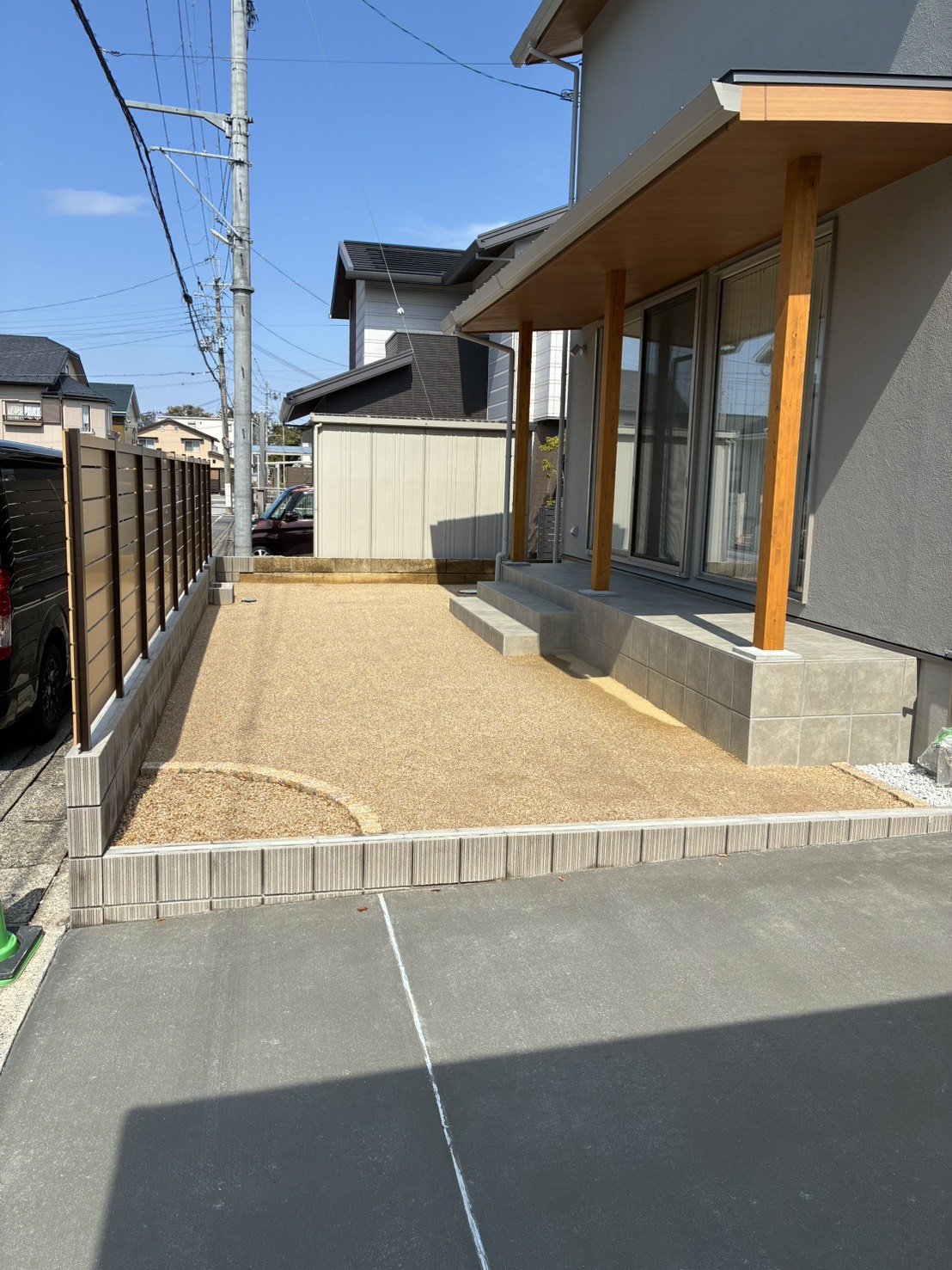 施工前:砂利敷きのままの庭スペース